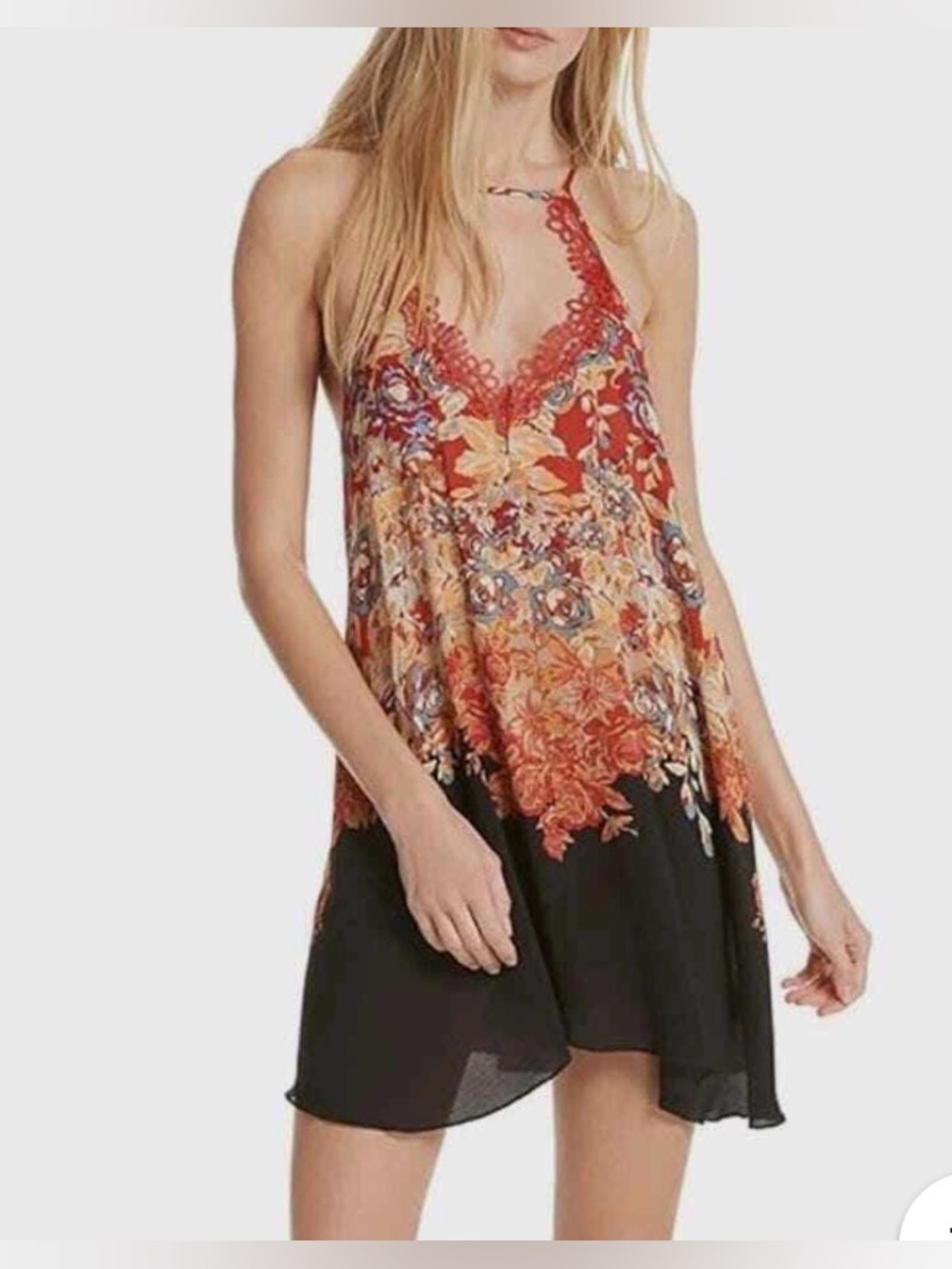 Free People Intimately Floral Haze Printed Mini Slip Dress Large